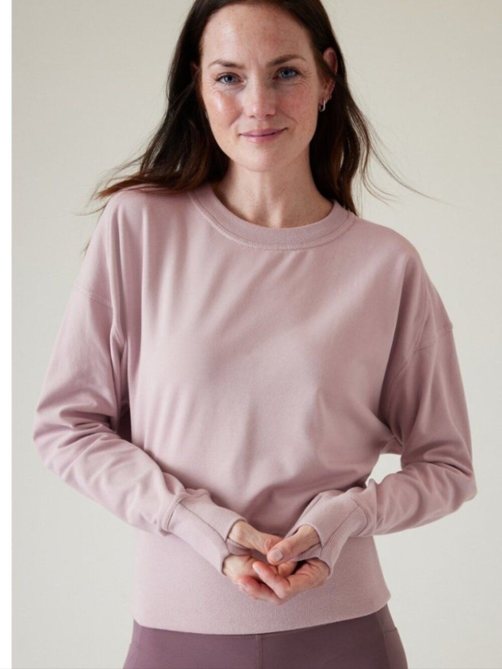 Athleta Retroterry Crewneck Sweatshirt Long Sleeve Pullover Top